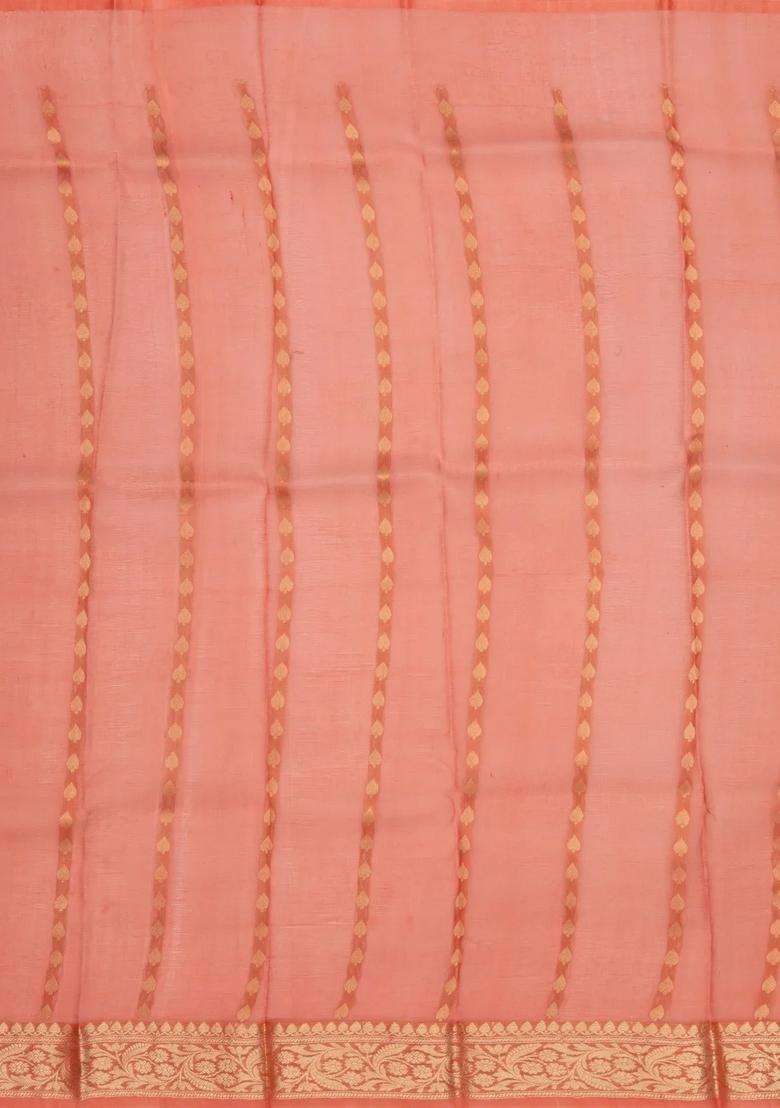 Mint Green Handloom Banarasi Organza Silk Saree With Floral Buttas With Buttas And Brocade Design For Women - Indya