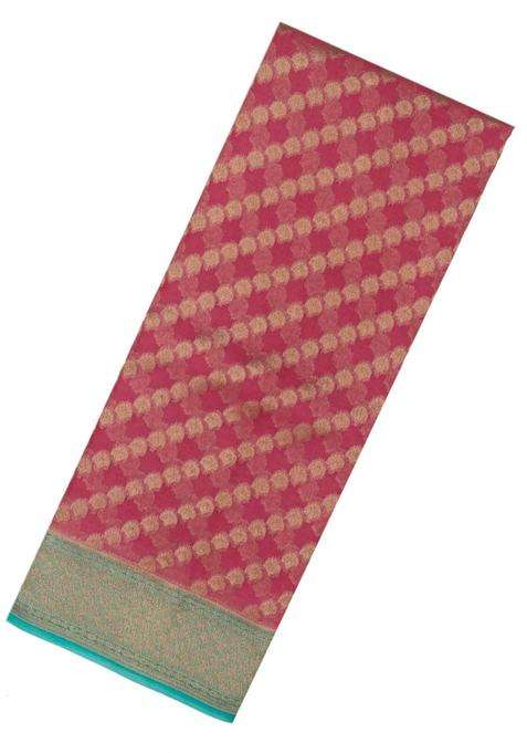 Dusty Pink Handloom Banarasi Organza Silk Saree With Floral Motifs With Buttas And Brocade Design For Women