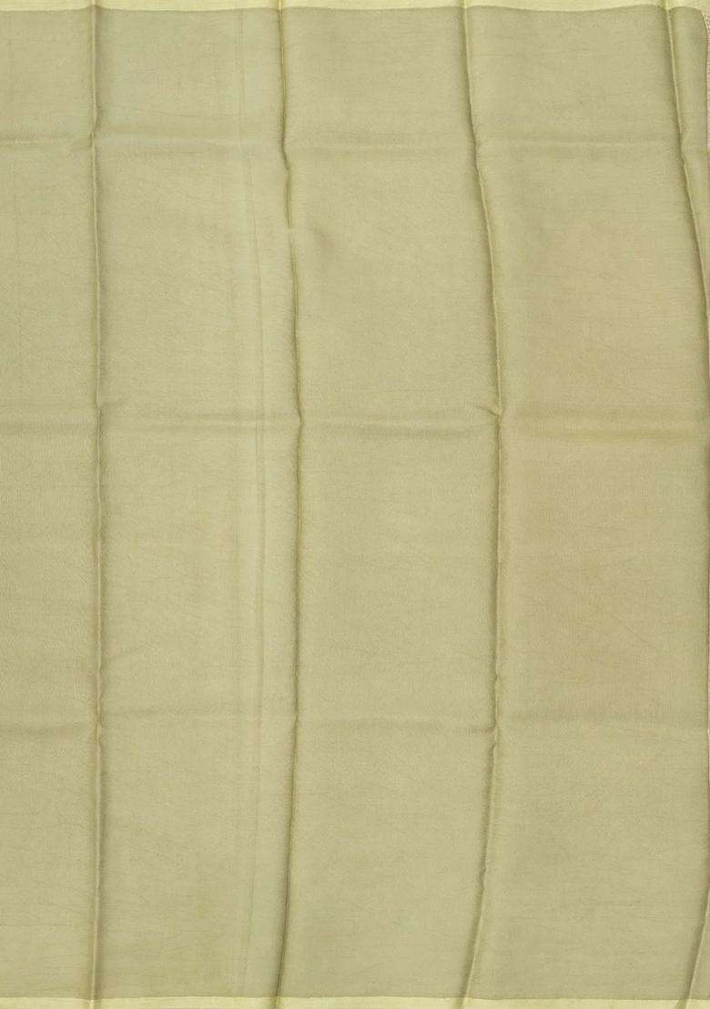 Peach Handloom Banarasi Organza Silk Saree With Floral Motifs With Buttas And Brocade Design For Women - Indya