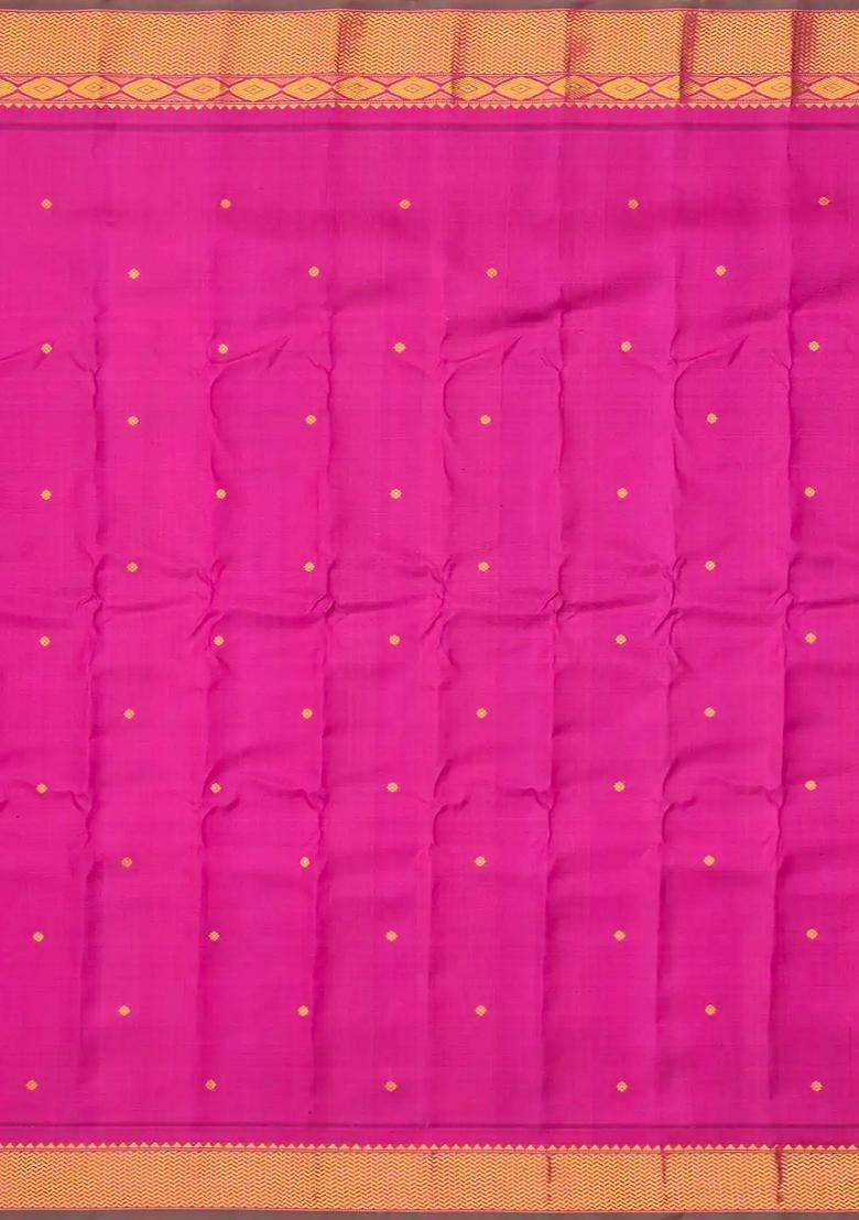 Mustard Handloom Gadwal Silk Saree With Buttas Contrast Border With Buttas And Brocade Design For Women - Indya