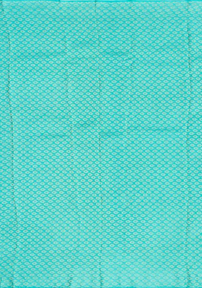 Turquoise Woven Mysore Silk Crepe Saree With Zari Border With Traditional Woven Design For Women - Indya