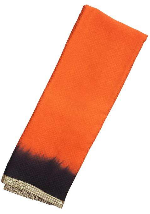 Orange Woven Mysore Silk Crepe Saree With Floral Motifs With Buttas And Brocade Design For Women