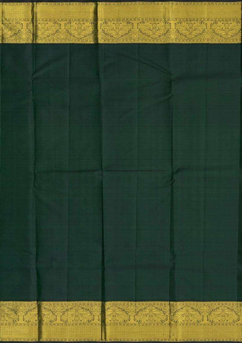 Mango Yellow Handloom Korvai Kanchipuram Silk Saree With Checks With Korvai And Temple Border Design For Women - Indya
