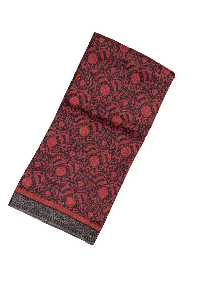Black Handloom Tussar Silk Saree With Pashmina Printed Floral Motifs For Women - Indya