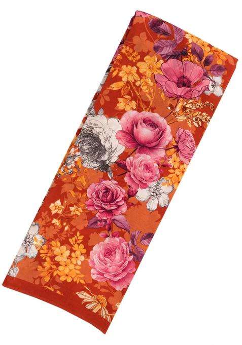 Red Woven Crepe Silk Saree With Printed Floral Motifs For Women
