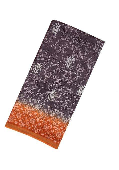 Lilac Woven Chanderi Cotton Saree With Printed Floral Motifs For Women