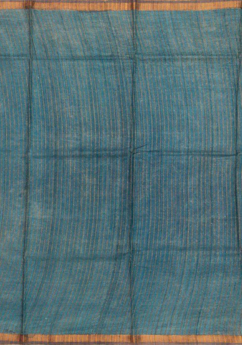 Mustard Handloom Tussar Silk Saree With Kalamkari Printed Motifs For Women - Indya