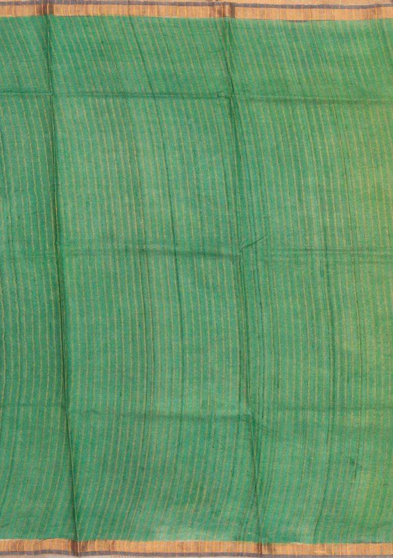 Light Peach Handloom Tussar Silk Saree With Kalamkari Printed Motifs For Women - Indya