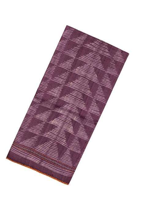 Lilac Handloom Tussar Silk Saree With Printed Tie Dye Motifs Contrast Pallu For Women