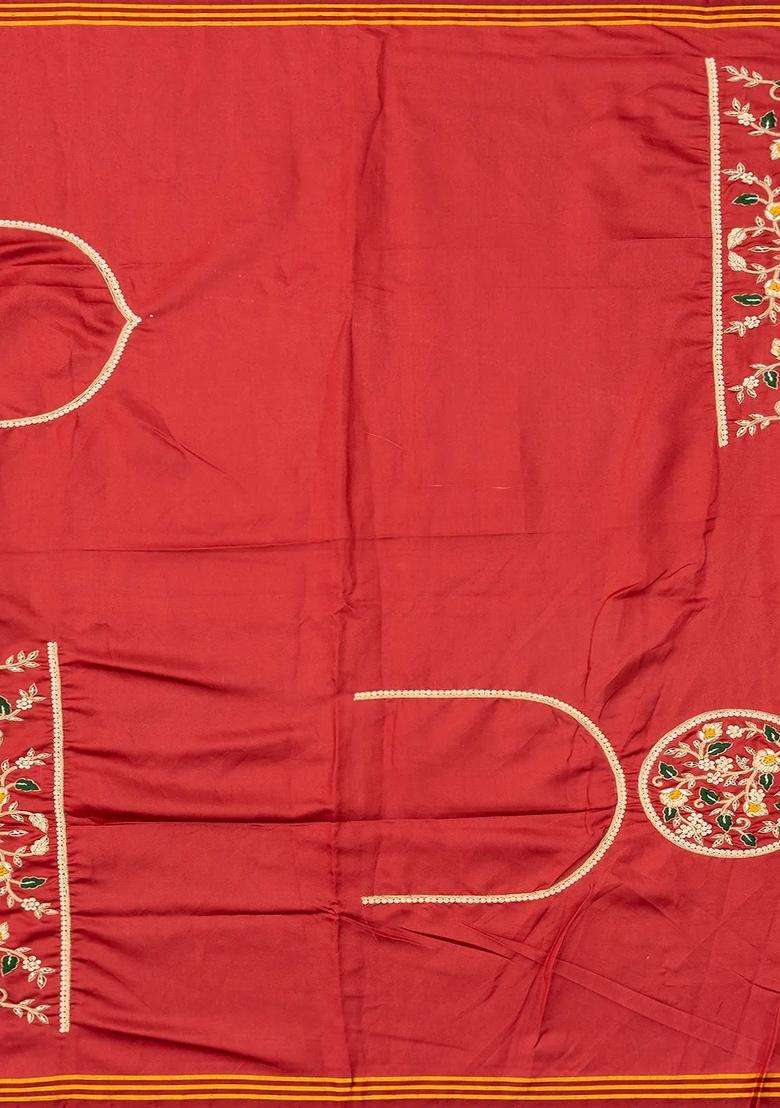 Baby Pink Blended Silk Saree With Ikat Motifs Hand Embroidered Selvage For Women - Indya