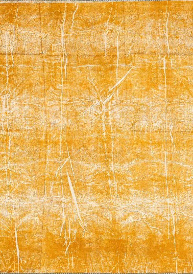 Yellow Handloom Tussar Silk Saree With Eco Printed Motifs For Women - Indya