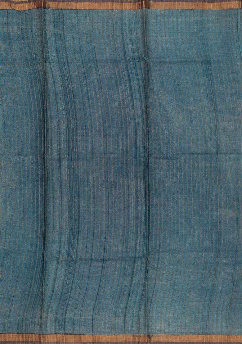 Beige Handloom Tussar Silk Saree With Hand Painted Kalamkari Motifs With Printed Design For Women - Indya