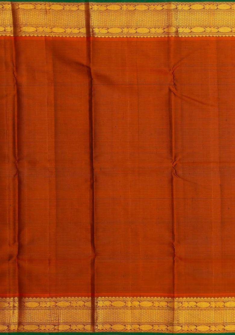 Black Handloom Kanchipuram Silk Saree With Checks Contrast Border With Checks And Stripes Design For Women - Indya
