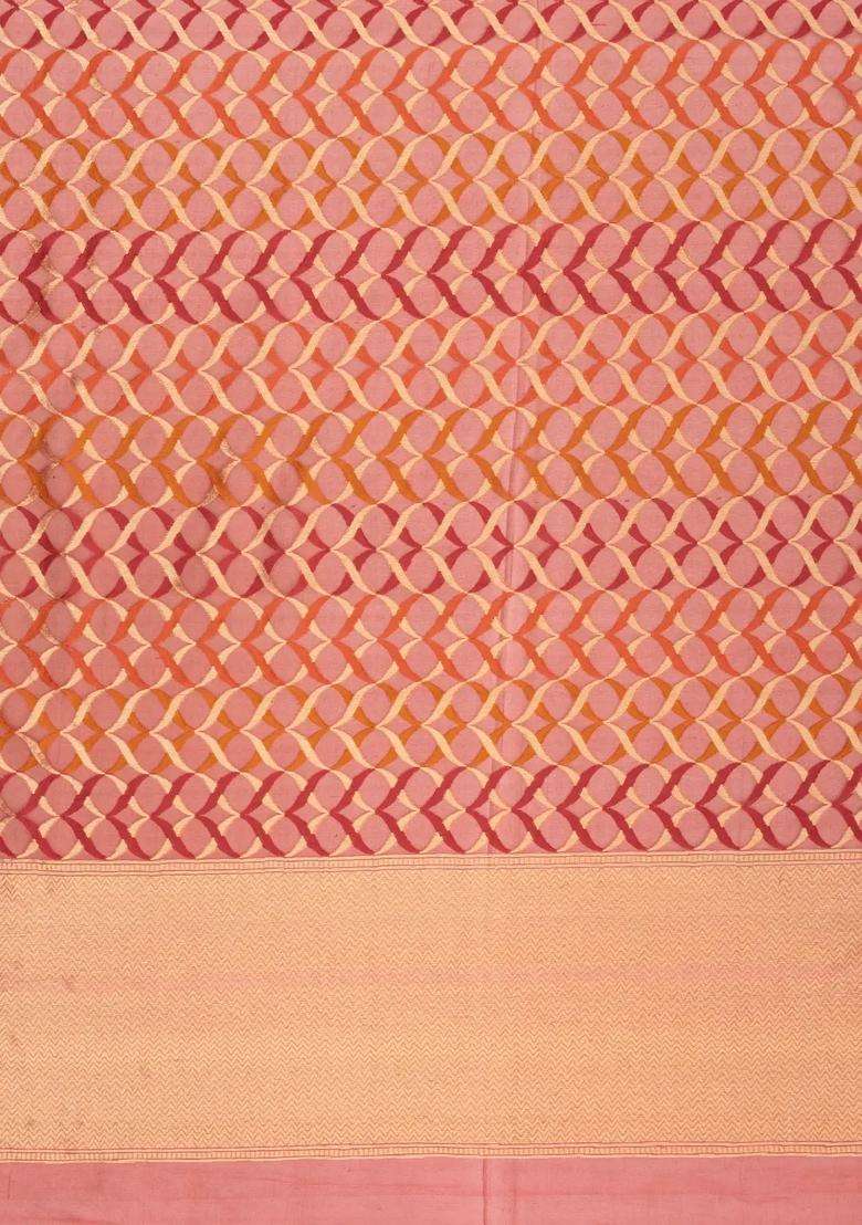 Red Handloom Organza Soft Silk Saree With Jaal Motifs With Buttas And Brocade Design For Women - Indya