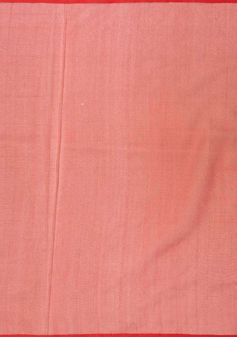 Red Handloom Organza Soft Silk Saree With Jaal Motifs With Buttas And Brocade Design For Women - Indya