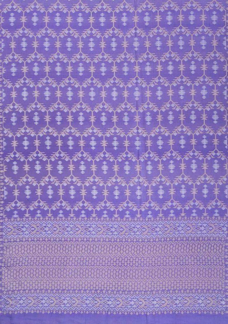Blue Handloom Organza Soft Silk Saree With Floral Vine Motifs With Buttas And Brocade Design For Women - Indya