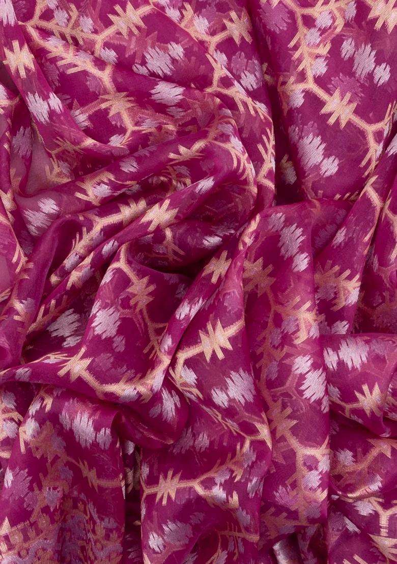 Blue Handloom Organza Soft Silk Saree With Floral Motifs With Buttas And Brocade Design For Women - Indya