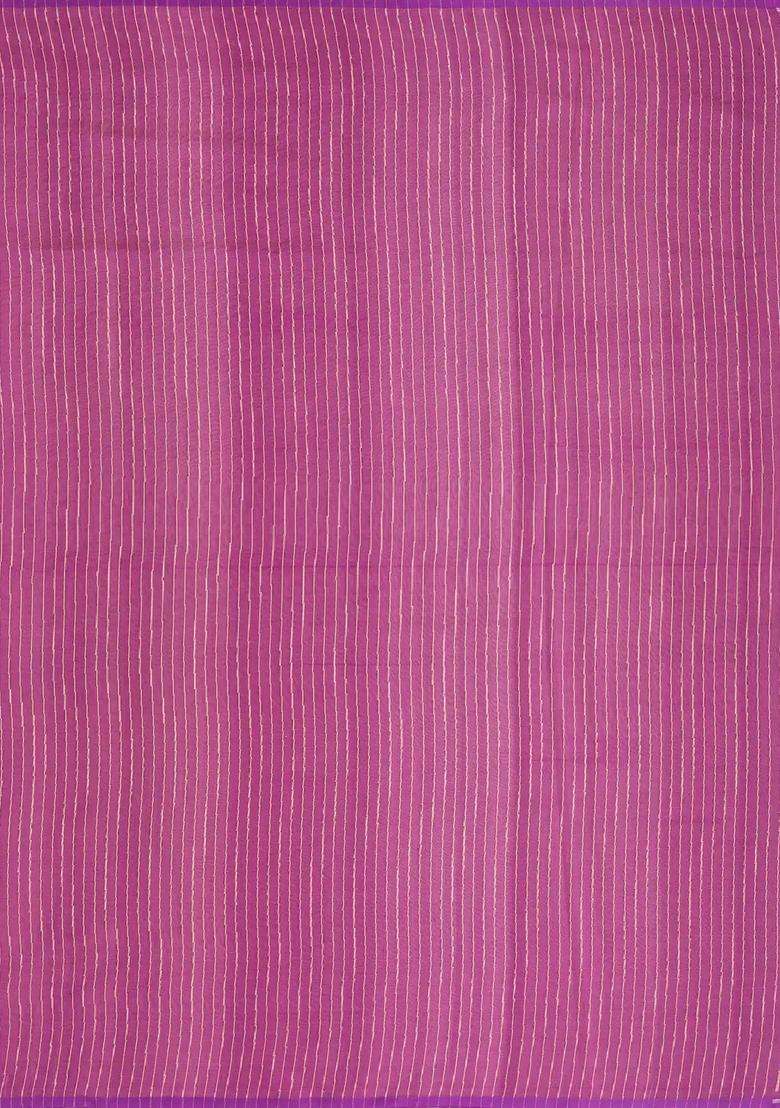 Peach Handloom Organza Soft Silk Saree With Floral Motifs With Buttas And Brocade Design For Women - Indya