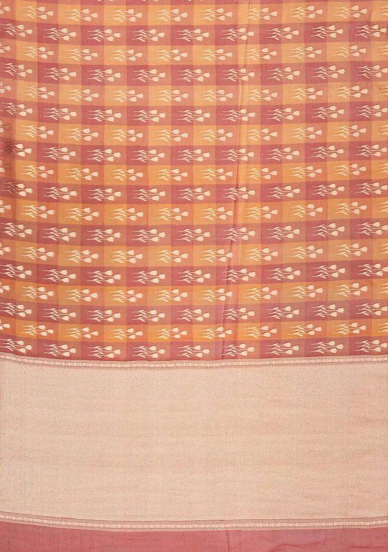 Red Handloom Organza Soft Silk Saree With Meena Floral Motifs With Buttas And Brocade Design For Women - Indya
