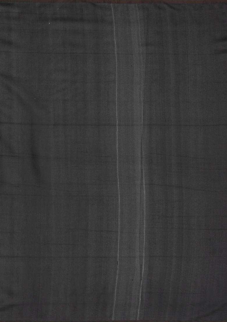 Black Handloom Organza Satin Soft Silk Saree With Floral Motifs With Traditional Woven Design For Women - Indya