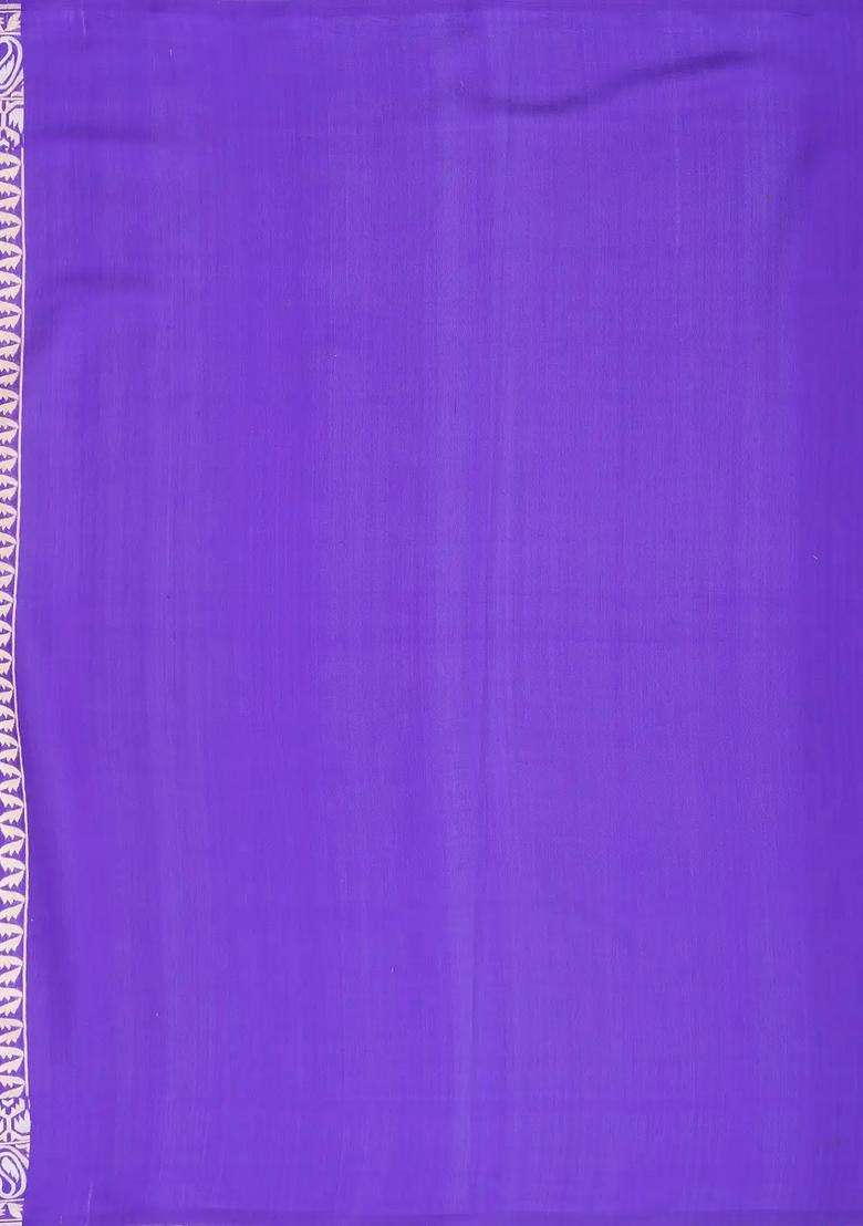 Blue Handloom Organza Soft Silk Saree With Floral Motifs With Traditional Woven Design For Women - Indya