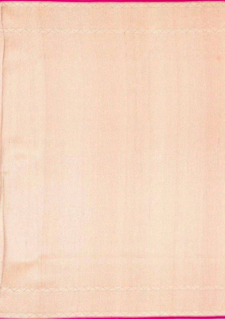 Orange Handloom Organza Satin Soft Silk Saree With Floral Vine Motifs With Traditional Woven Design For Women - Indya