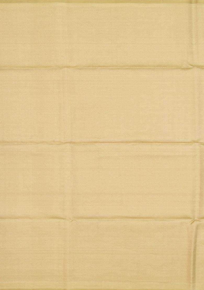 Taupe Handloom Kora Soft Silk Saree With Dotted Stripes With Checks And Stripes Design For Women - Indya