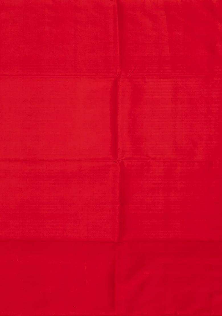 Hot Pink Handloom Soft Silk Saree With Stripes Floral Motifs With Checks And Stripes Design For Women - Indya