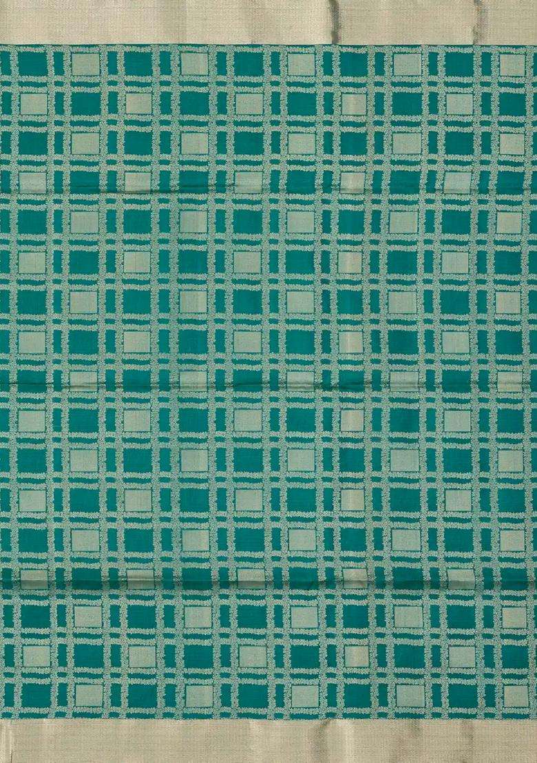 Sea Green Handloom Soft Silk Saree With Annam Buttas With Buttas And Brocade Design For Women - Indya