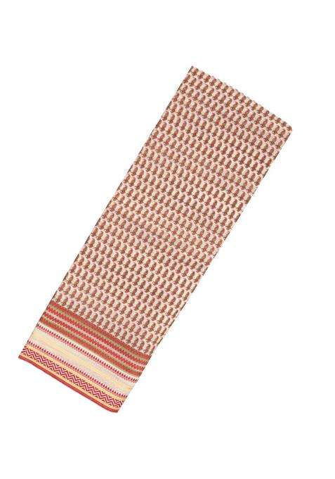 Cream Handloom Chanderi Cotton Saree With Printed Mango Motifs For Women