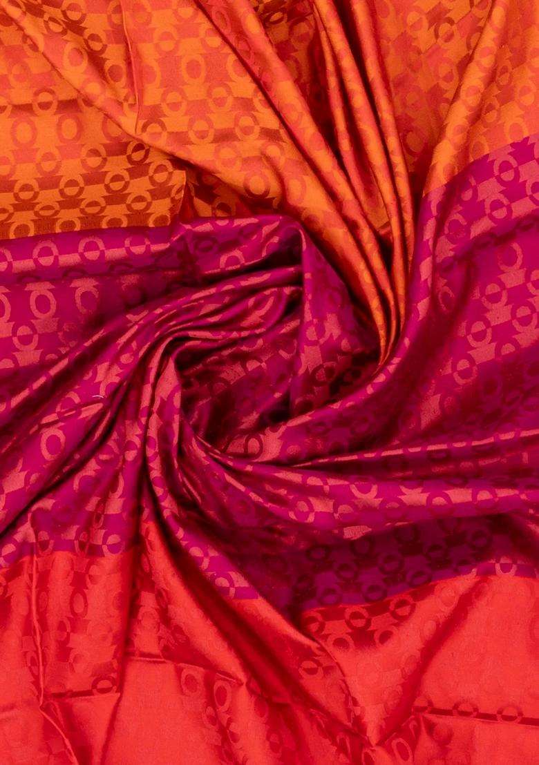 Purple Handloom Soft Silk Saree With Geometric Jaal Motifs With Buttas And Brocade Design For Women - Indya