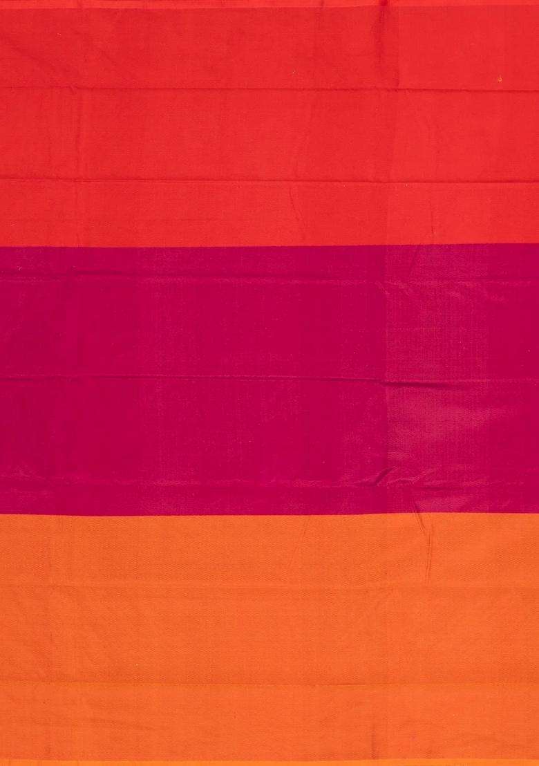 Purple Handloom Soft Silk Saree With Geometric Jaal Motifs With Buttas And Brocade Design For Women - Indya