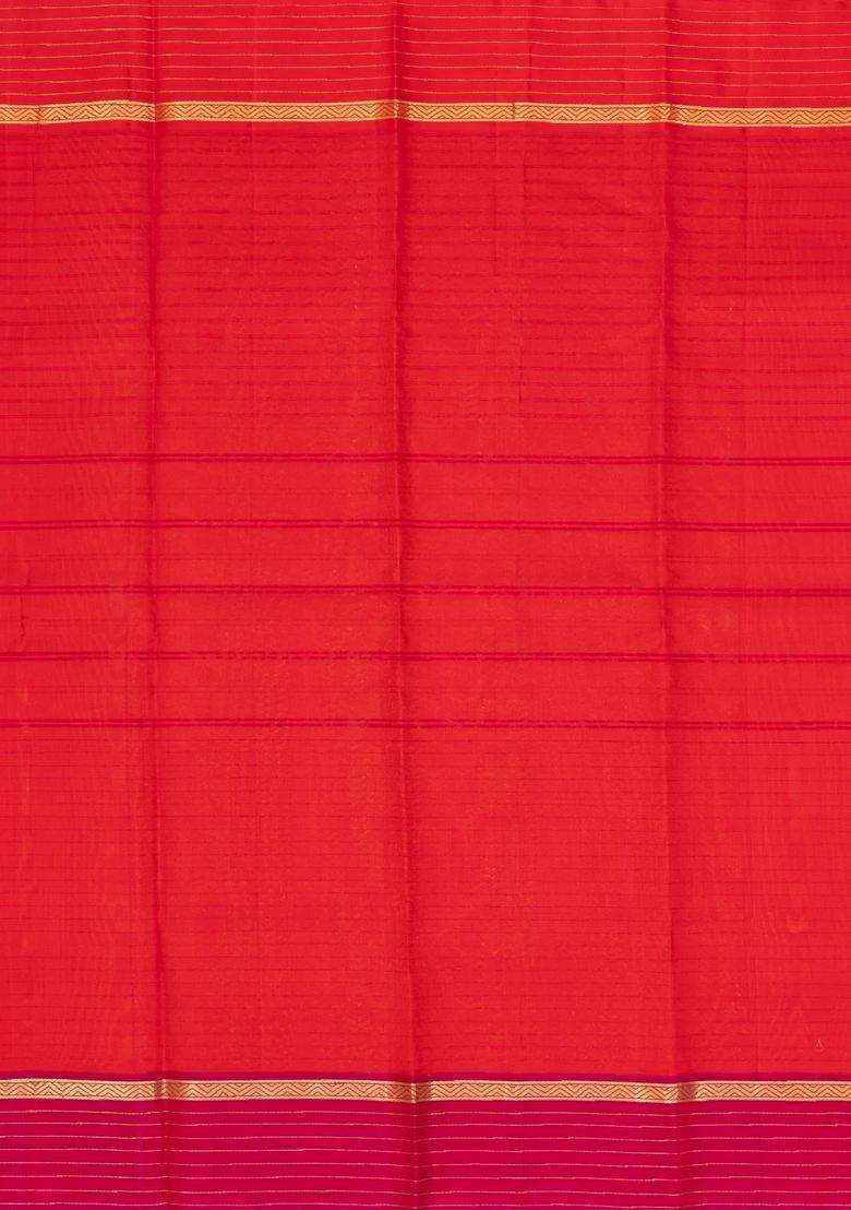 Dark Green Handloom Soft Silk Saree With Contrast Ganga Jamuna Border With Traditional Woven Design For Women - Indya