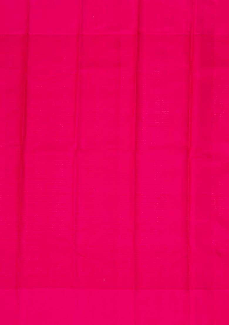 Pink Mustard Handloom Soft Silk Saree With Stripes Buttas With Buttas And Brocade Design For Women - Indya