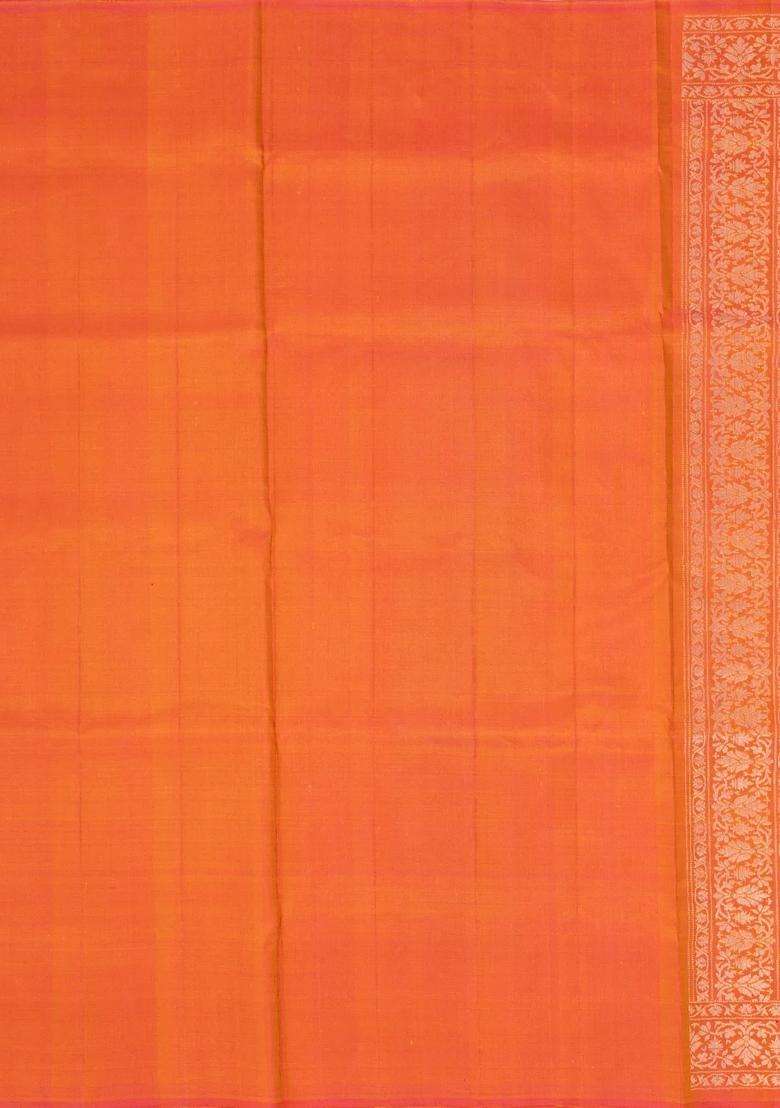 Yellow Handloom Soft Silk Saree With Floral Jaal Motifs With Buttas And Brocade Design For Women - Indya
