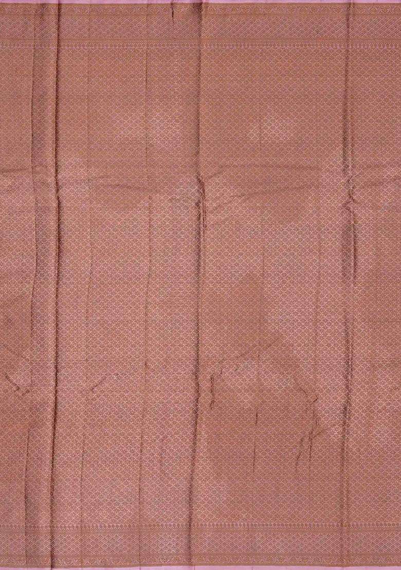 Bubblegum Pink Woven Tussar Silk Saree With Silk Thread Work Border With Traditional Woven Design For Women - Indya