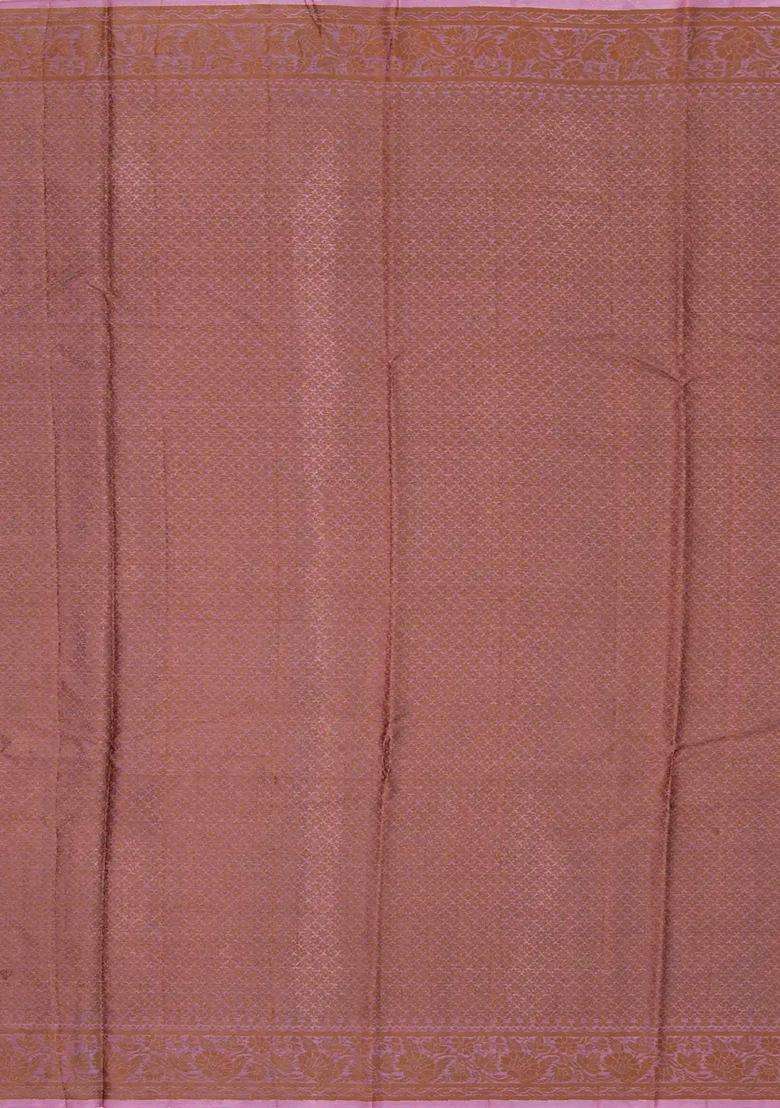 Bubblegum Pink Woven Tussar Silk Saree With Silk Thread Work Border With Traditional Woven Design For Women - Indya