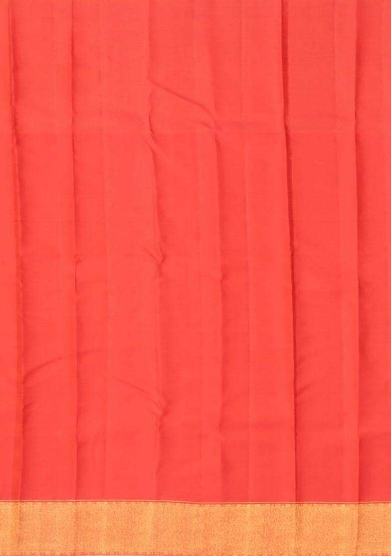 Yellow Handloom Kanchipuram Silk Saree Floral Zari Motifs Contrast Border With Buttas And Brocade Design For Women - Indya