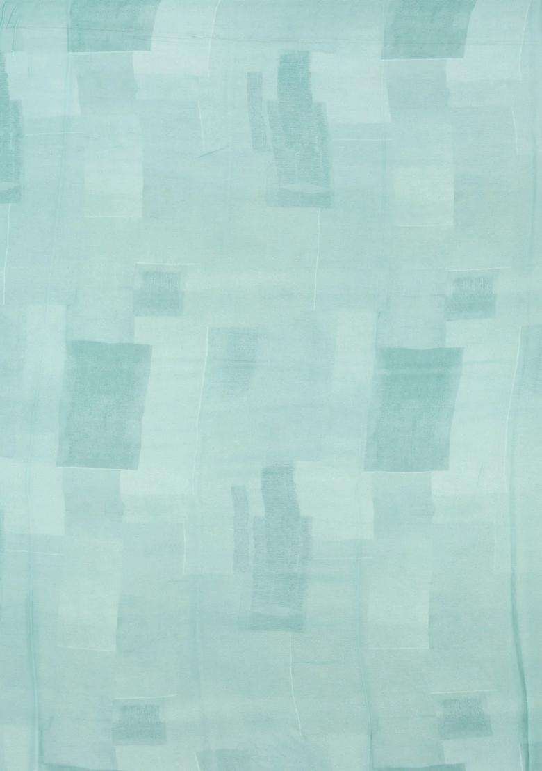 Light Blue Woven Georgette Silk Saree With Printed Abstract Motifs For Women - Indya