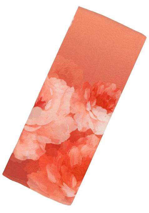 Peach Woven Georgette Silk Saree With Printed Floral Motifs For Women