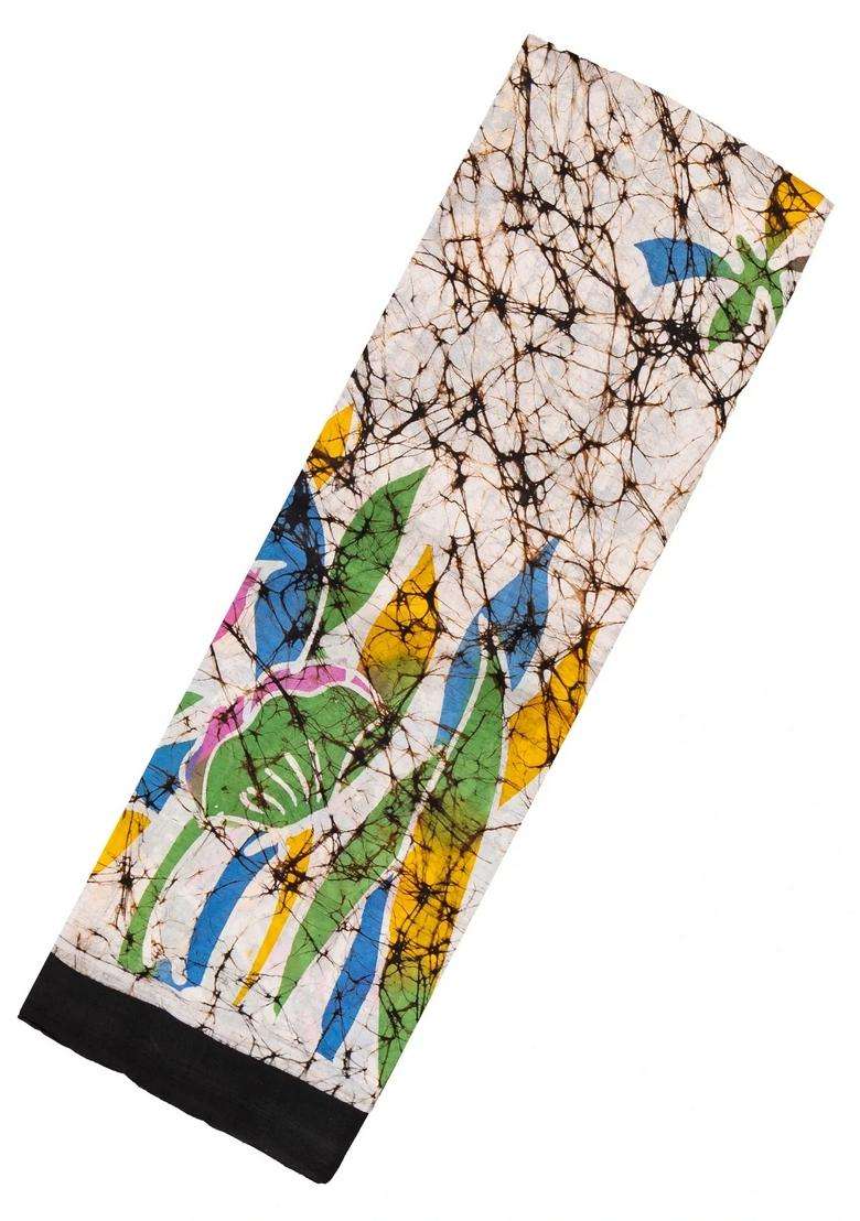 White Woven Silk Saree With Printed Bird Motifs For Women - Indya