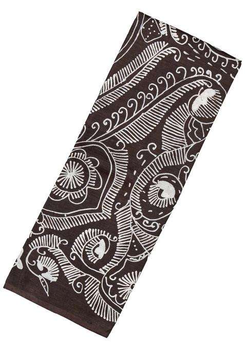 Black Woven Silk Saree With Printed Floral Motifs For Women