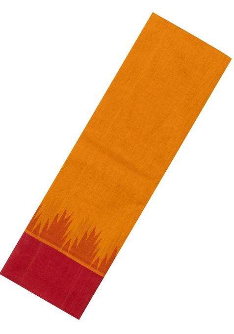 Mango Yellow Handloom Rasipuram Cotton Saree With Contrast Silk Border With Traditional Woven Design For Women
