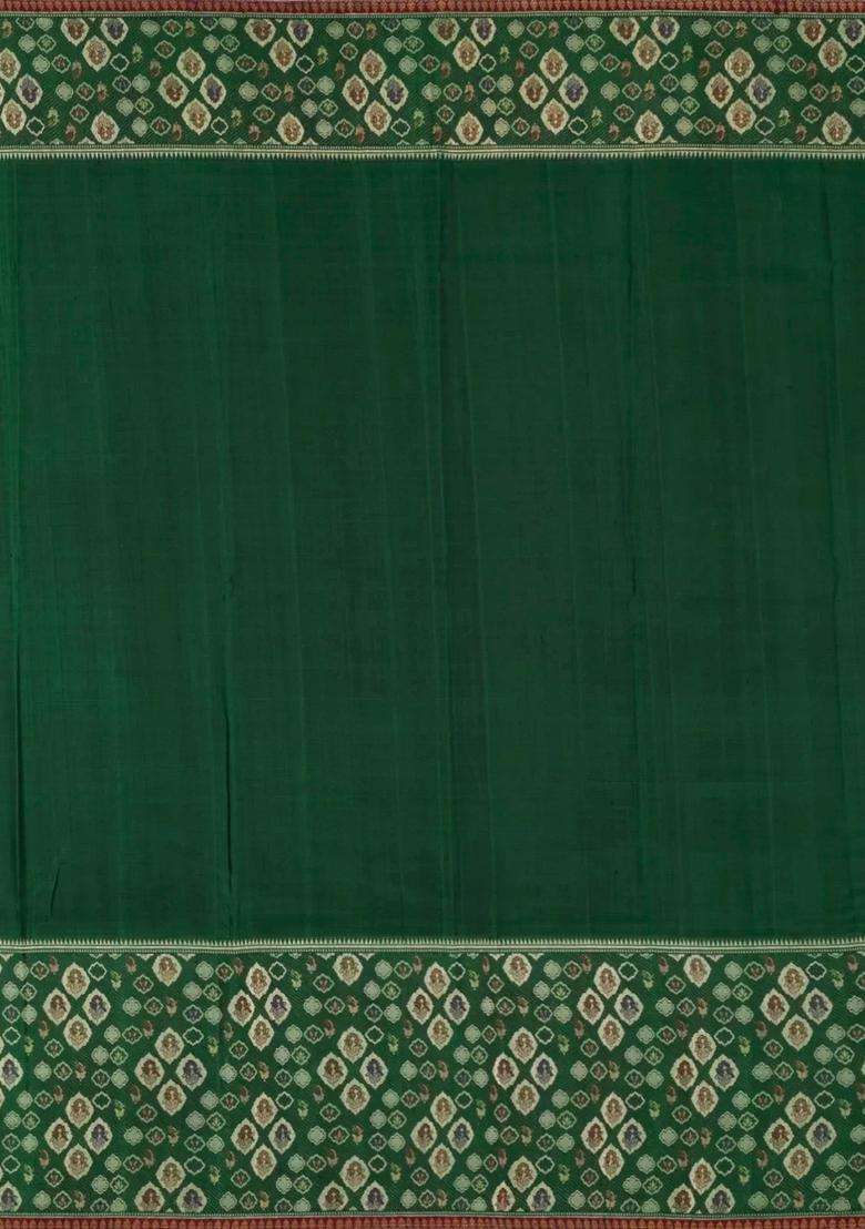 Gold Handloom Tissue Korvai Kanchipuram Silk Saree With Floral Buttas Meena Border With Korvai And Temple Border Design For Women - Indya