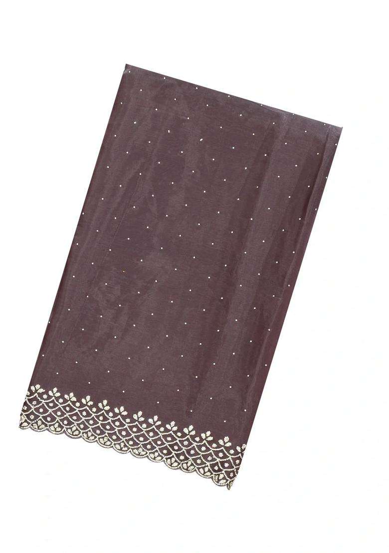Lilac Woven Blended Satin Art Silk Saree With Embroidered Mirror Work For Women - Indya