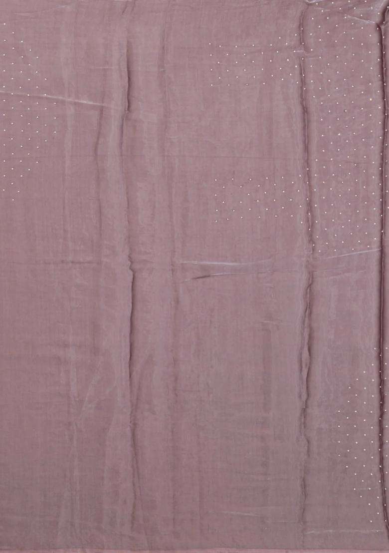 Lilac Woven Blended Satin Art Silk Saree With Embroidered Mirror Work For Women - Indya