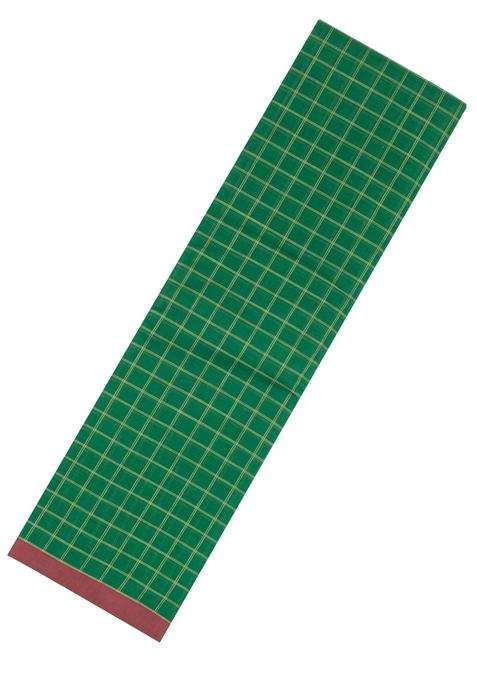 Green Handloom Kanchi Cotton Saree With Checks Contrast Border With Checks And Stripes Design For Women