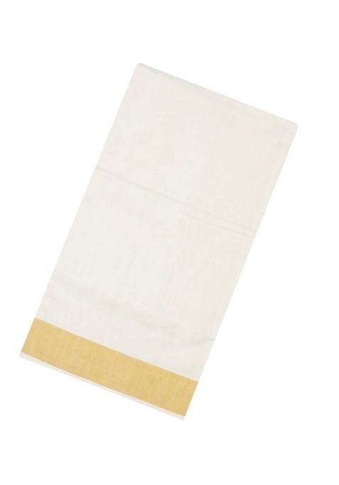 Off White Handloom Kerala Cotton Saree With Zari Border With Traditional Woven Design For Women