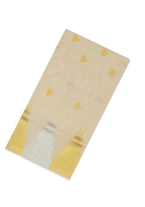Off White Handloom Kerala Cotton Saree With Zari Buttas Border With Buttas And Brocade Design For Women