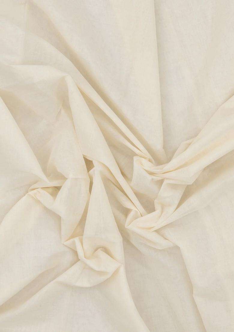 Off White Handloom Kerala Cotton Saree With Maroon Border With Traditional Woven Design For Women - Indya